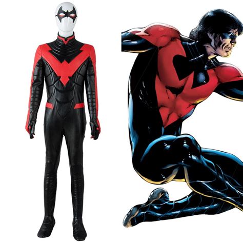 Batman Young Justice Nightwing New 52 Red Suit Cosplay Costume Outfit