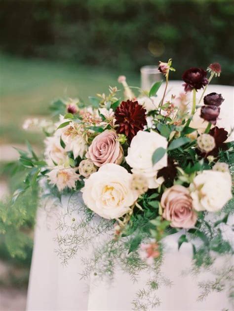 Cheerful Dusty Rose And Burgundy Wedding Color Inspirations