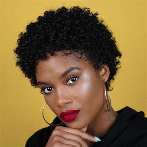 Buy Short Afro Curly Human Hair Wigs For Black Women Pixie Cut Kinky Curly Short Wigs