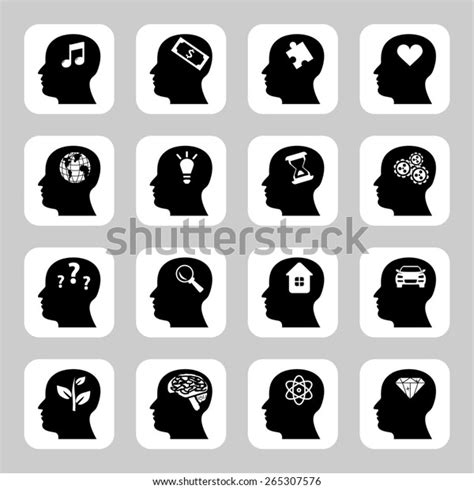 Thinking Heads Icons Stock Illustration 265307576 Shutterstock