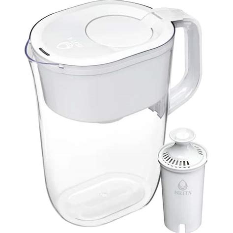 Brita Cup Large Water Filter Pitcher In White With Standard Filter The Home Depot