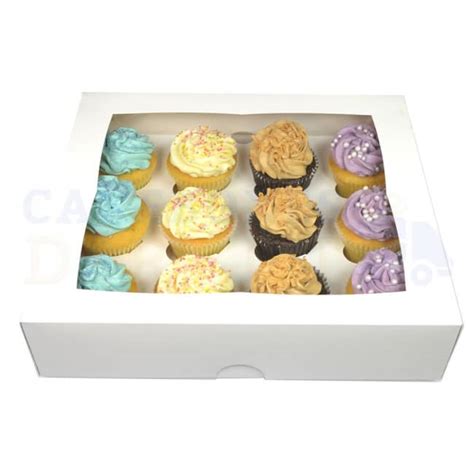 12 White Cupcake Boxes x Bulk 12 - Cake CraftCake Craft