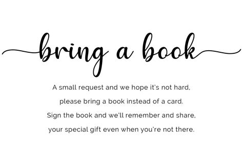 Bring A Book Instead Of A Card Free Printable