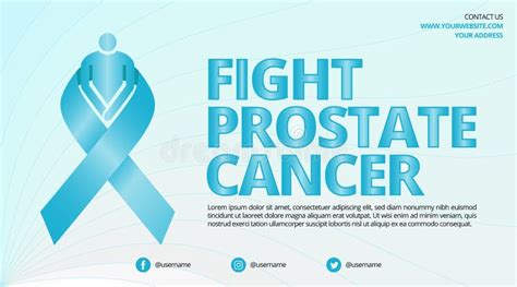Prostate Cancer Awareness Month Banner With Blue Ribbon And Waving Pattern Background Stock
