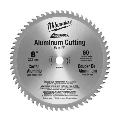 Milwaukee Aluminum Metal Cutting Circular Saw Blade 8 In X 60 Carbide