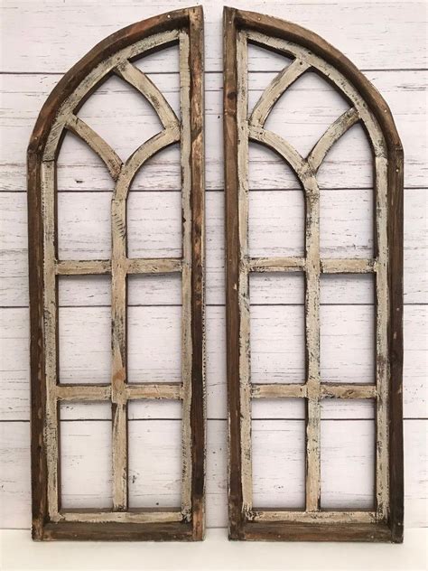 A color that fits in with your general decor theme is a great way to make a statement with your high walls. Wood Window Arches - Stained Glass Cathedral Style ...