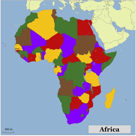 Color an editable map, fill in the legend, and download it for free to use in your project. Blank color map of Africa