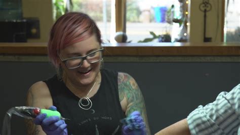Tracy Barry Gets Her Tattoo