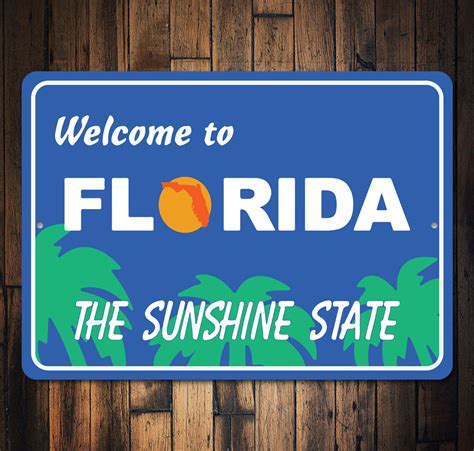 Welcome To Florida Road Sign Lizton Sign Shop