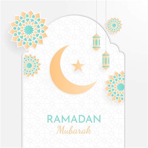 Ramadan Kareem Concept With Islamic Geometric Patterns Premium Vector