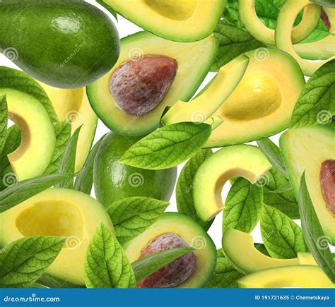 Many Fresh Ripe Avocados On Background Stock Image Image Of Design