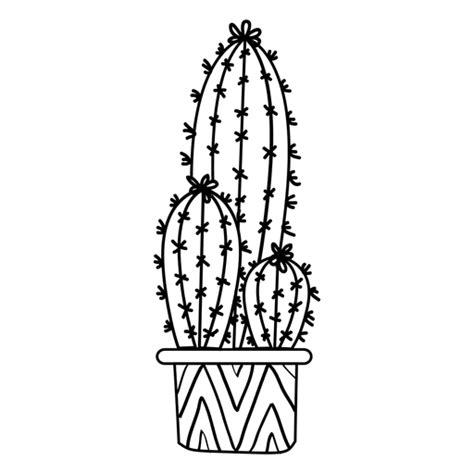 Cactus Pot Ornamented Silhouette Transparent Png And Svg Vector File