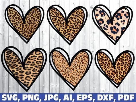 Leopard heart png leopard heart svg cheetah heart svg heart | Etsy