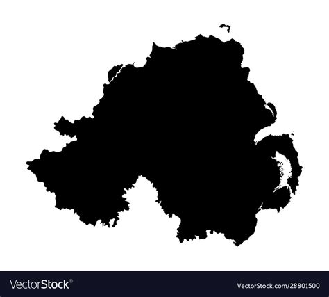 Northern Ireland Map Silhouette Isolated Vector Image