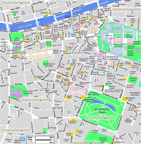 Dublin Maps Top Tourist Attractions Free Printable City Street Map