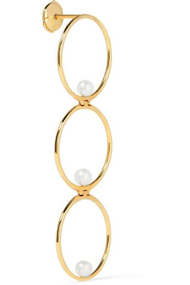 Anissa Kermiche Karat Gold Pearl Earring Net A Porter Com
