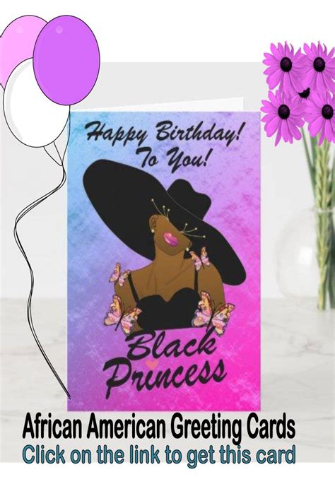 Black Princess African American Happy Birthday Card African American Birthday Cards American