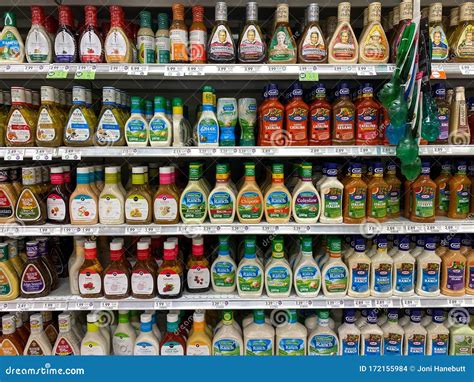 The Salad Dressing Aisle Of A Publix Grocery Store Editorial Stock