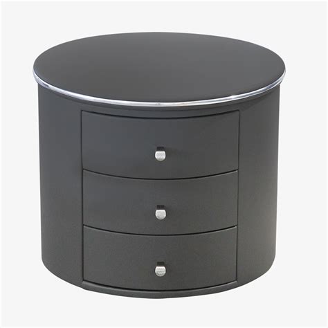 Round side table looks great everywhere you put it; Modern Graphite Round Nightstand | Esmerelda | Mobler Edmonton