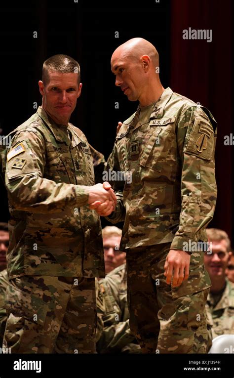 Sargent Major Of The Army Daniel Dailey Congratulates Capt Robert