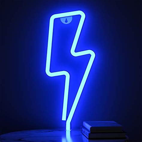 Xiyunte Neon Sign Lightning Bolt Neon Light Sign For Wall Decor Usb Or