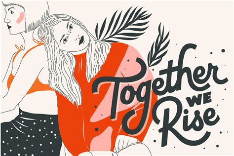 Powerful Feminist Lettering on Colorful Illustrations of Women