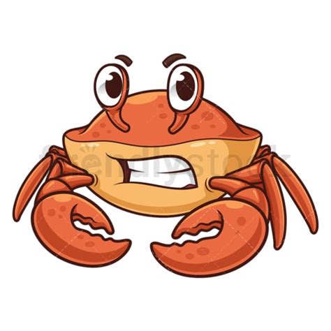 Angry Crab Cartoon Clipart Vector Friendlystock