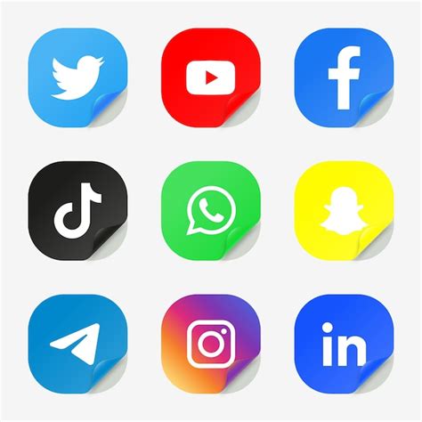 Premium Vector Set Of Popular Social Media Icons Logos Network