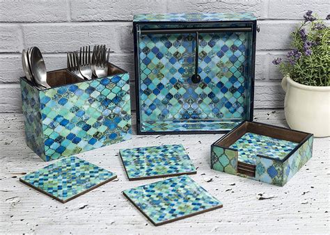 You'll always have your fabrics available in your purse if you need to match your fabrics when. KolorFish Designer Wooden Tissue Holder Cutlery Stand and ...