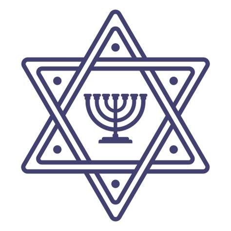 Star Of David With Menorah Stroke Transparent Png And Svg Vector File