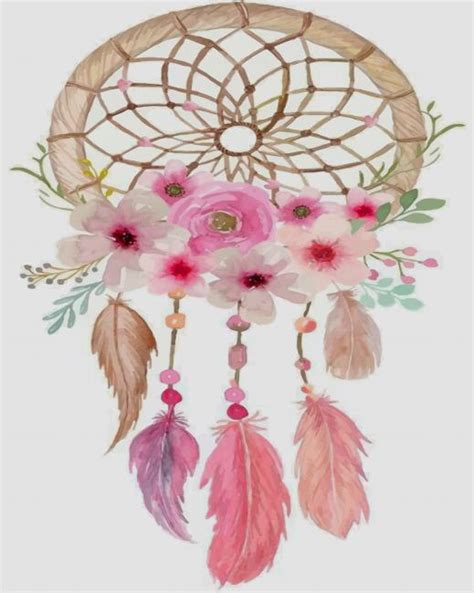 Floral Pink Dream Catcher Paint By Numbers Numeral Paint Kit