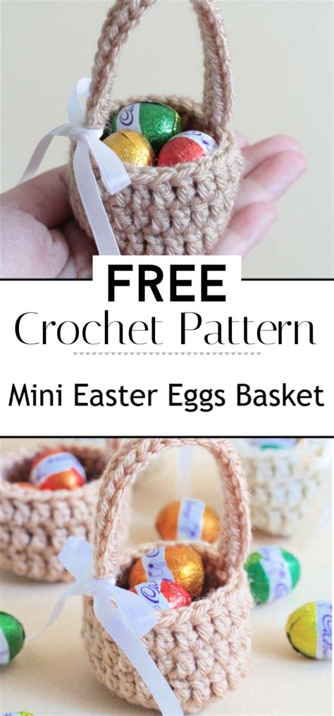 Mini Crochet Easter Eggs Basket Easter Crochet Easter Crochet Patterns Crochet Mini Easter