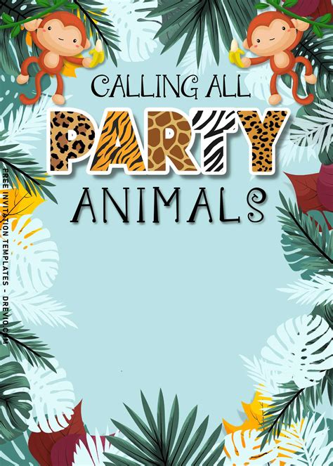 Animal Party Invitations Free Printable Printable Templates