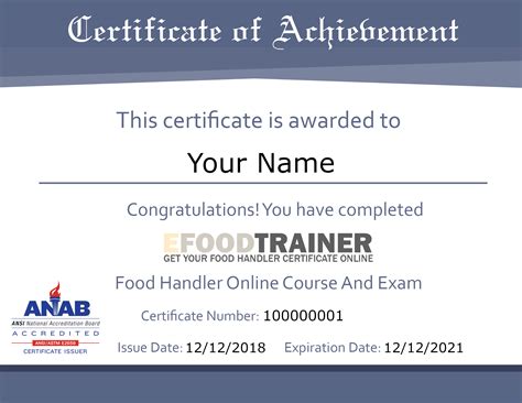 Food Handler Certificate Florida