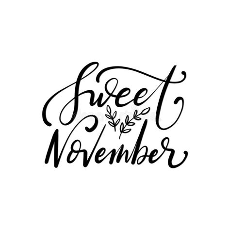 Hand Drawn Sweet November On White Background Stock Vector