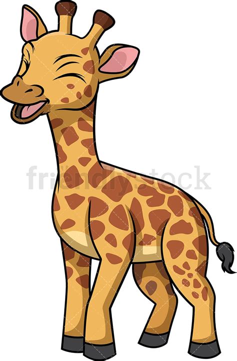 Giraffe Laughing Cartoon Clipart Vector Friendlystock
