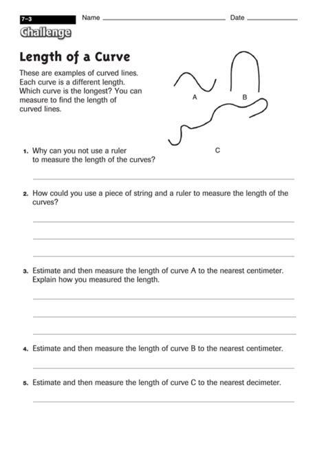 Write a function for each problem, and justify your answers. Length Of A Curve - Math Worksheet (With Answers) printable pdf download
