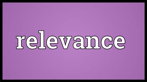 Relevance Meaning - YouTube