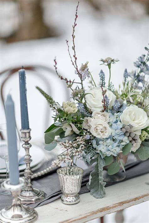 Icy Blue Winter Wedding Ideas Simply By Tamara Nicole Glamour And Grace Winterwedding Blue