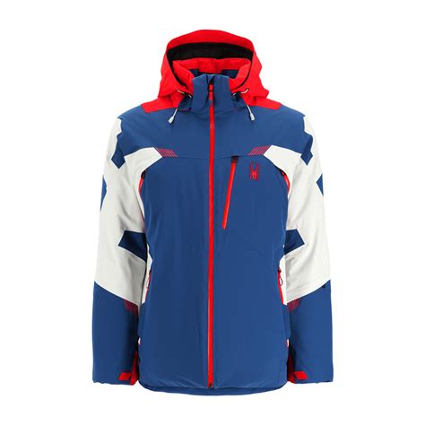 Leader Insulated Ski Jacket Abyss Volcano Blue Mens Spyder