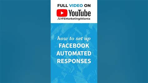 how to set up facebook automated responses lyfemarketing youtube