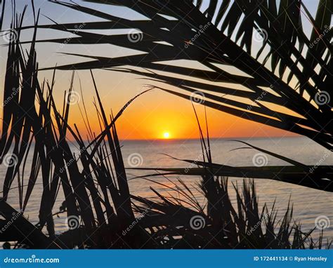 Beautiful Ocean Sunset Captured On The West Coast In Long Beach Ca