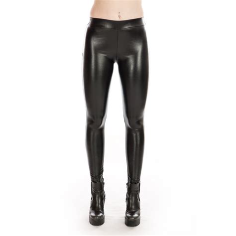 rubberfashion faux leather leggings women sexy low waist leather look leather look pants