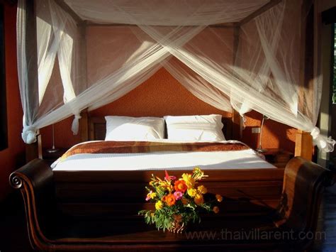 The Teak Four Poster Bed At Green Gecko A Thai Holiday Villa With A Private Pool And Fresh