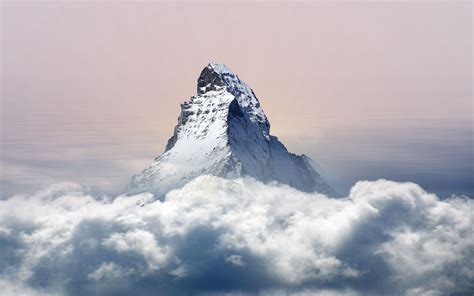 Download Wallpaper 3840x2400 Mountain Clouds Peak Snowy 4k Ultra Hd