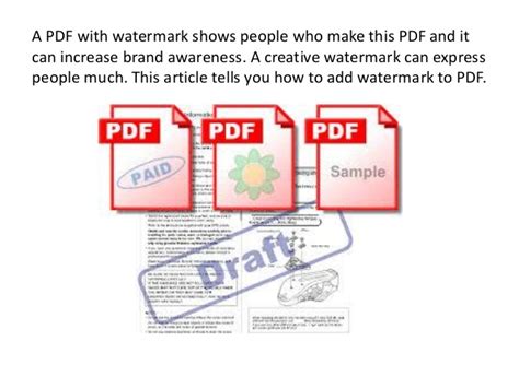 Watermark will be applied to these files. How to add watermark to pdf free