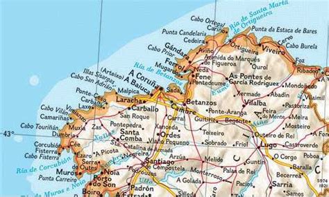Przewodnik po kraju hiszpania, które plaże są najlepsze w hiszpanii, co warto zobaczyć w hiszpanii? Hiszpania. Mapa administracyjno-fizyczna 1:1 803 000 ...