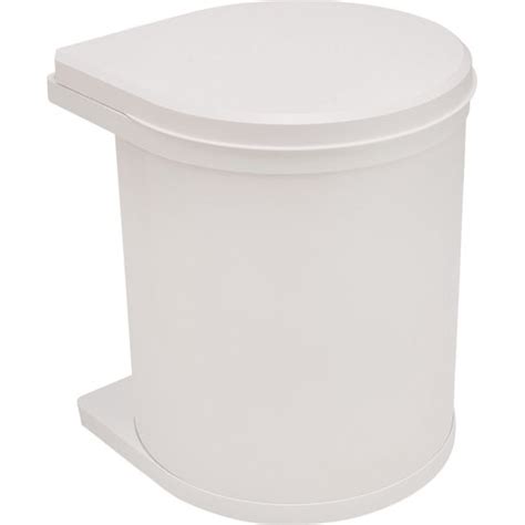 This swing out unit by hafele is the perfect small trash can with lid for any vanity or kitchen cabinet. Hafele Built-in Waste Bin for Swing Out Behind Door - 16 Quart (4 Gallon) | KitchenSource.com