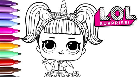 Kit lol surprise festa, para baixar, imprimir, digital. Glitter LOL Surprise Doll Unicorn | Coloring Pages ...