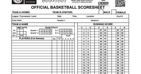 5 Basketball Score Sheet Templates Word Excel Templates Images